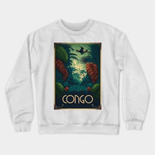 Congo Rainforest Vintage Travel Art Poster Crewneck Sweatshirt